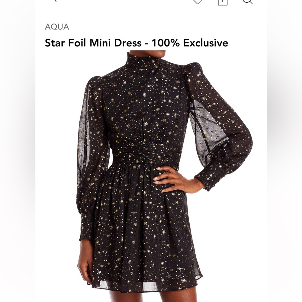 AQUA Star Foil Mini Dress - 100% Exclusive